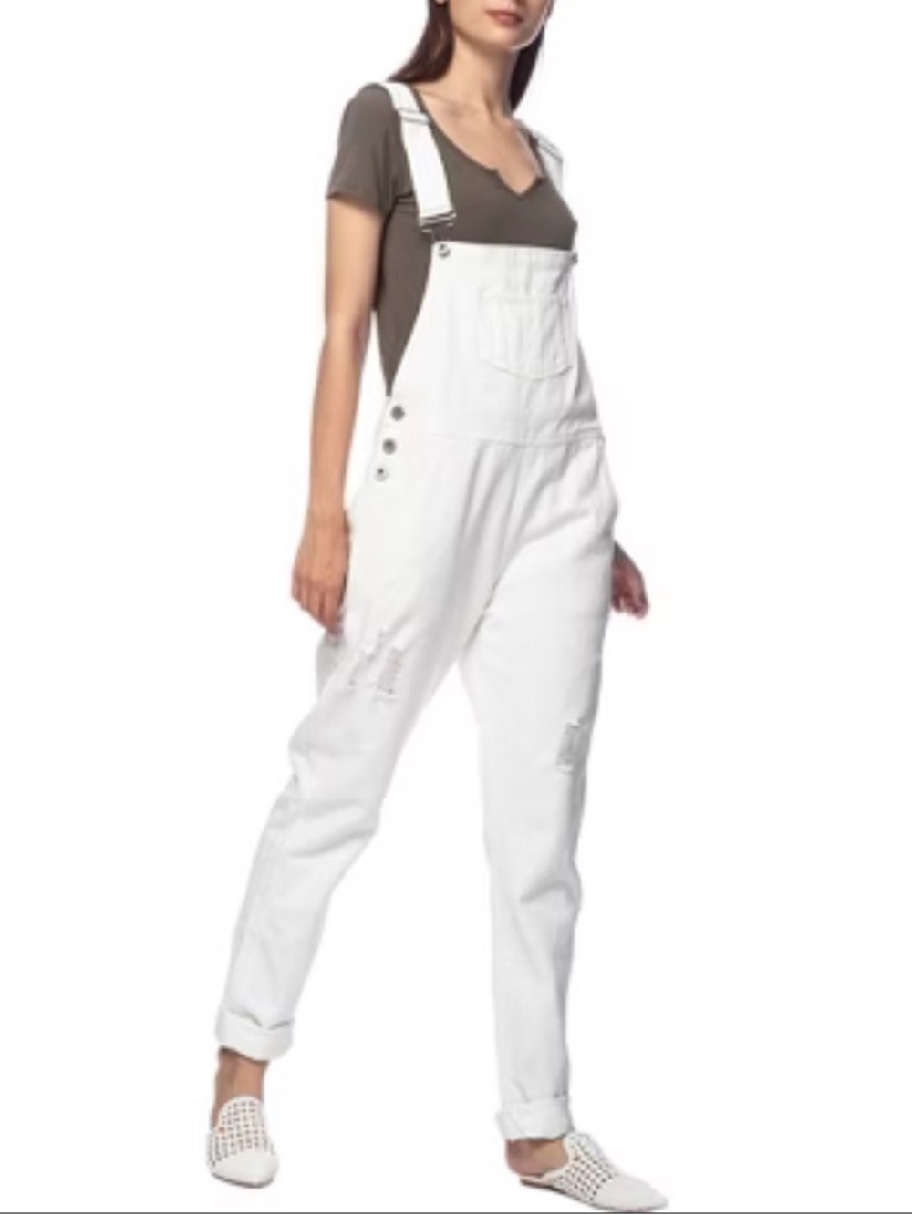 Women's White Overalls